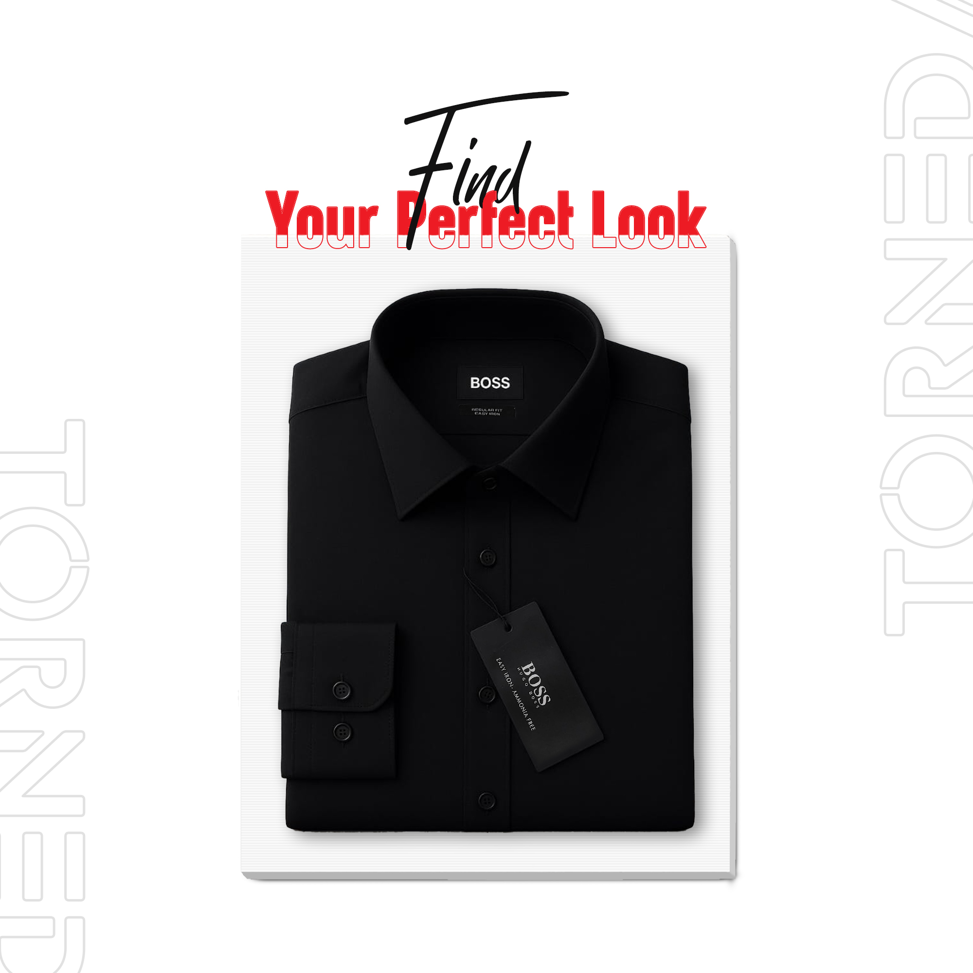 Boss Regular Fit Formal Shirt – BLack, 100% Cotton, No Pocket torneda