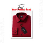 Boss Regular Fit Formal Shirt – Maroon, 95% Cotton & 5% Spandex, No Pocket