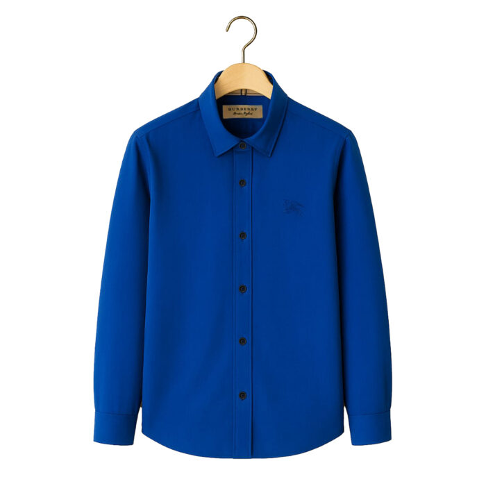 Burberry Regular Fit Formal Shirt – Royal Blue, 100% Cotton, No Pocket - torneda (2)