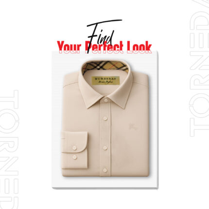 Burberry Regular Fit Formal Shirt – Sand Color, 100% Cotton, No Pocket- torneda (1)