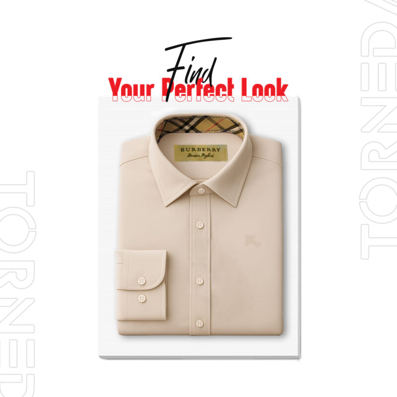 Burberry Regular Fit Formal Shirt – Sand Color, 100% Cotton, No Pocket- torneda (1)