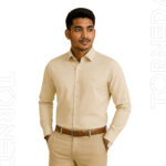 Burberry Regular Fit Formal Shirt – Sand Color, 100% Cotton, No Pocket- torneda (1)