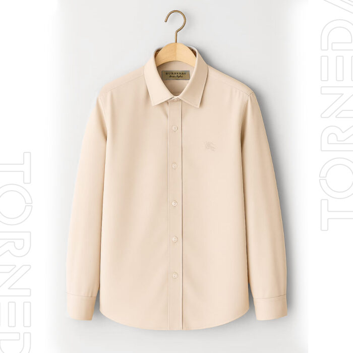 Burberry Regular Fit Formal Shirt – Sand Color, 100% Cotton, No Pocket- torneda (1)
