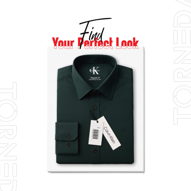 CK Men’s Regular Fit Formal Shirt – 100% Cotton, Olive Color, No Pocket