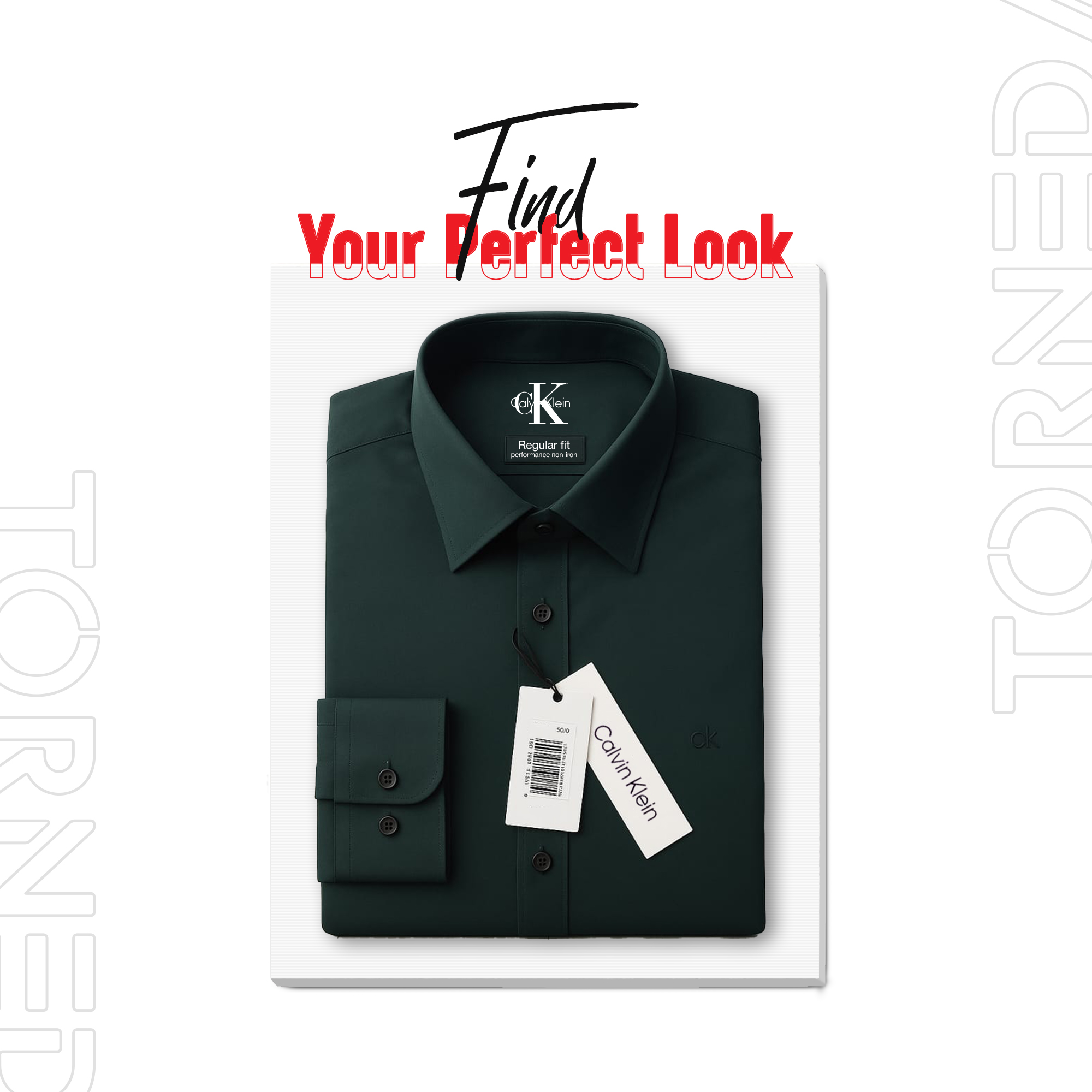 CK Men’s Regular Fit Formal Shirt – 100% Cotton, Olive Color, No Pocket