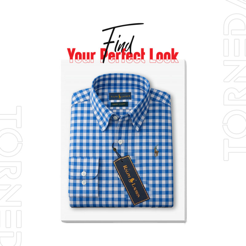 Ralph Lauren Regular Fit Formal Shirt – Sky Blue & White Check, 100% Cotton, No Pocket - Torneda (1)