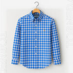 Ralph Lauren Regular Fit Formal Shirt – Sky Blue & White Check, 100% Cotton, No Pocket - Torneda (1)